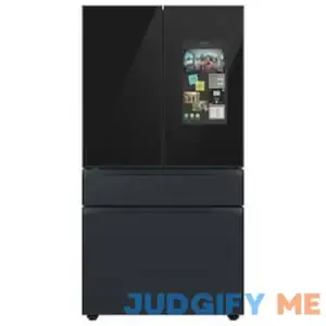 Bespoke 4-Door French Door Refrigerator вЂ“ with Top Left and Family Hub Panel in Charcoal Glass