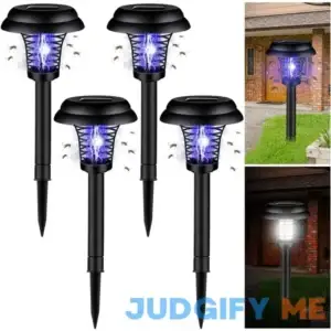 4 Pcs Solar Bug Zapper Waterproof Outdoor Mosquito Zapper Mosquito Killer and Lighting Mosquito Repellent Lamp for Indoor Outdoor Use Garden Patio