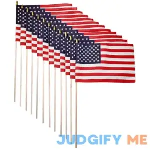 Super Tough American Flag 1x1.5 FT Outdoor USA Flag 30" Durable Wooden Stick with Spear Tip