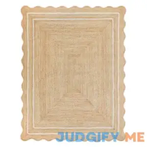 Weaving Village Wave Scalloped Natural Jute Rug Boho Jute Rug Braided Area Rug