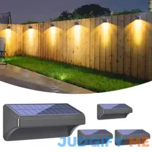 Bridika Solar Fence Lights Fence Lights Fence Solar Lights Outdoor Waterproof Warm White & Color Glow LED Solar Lights for Back
