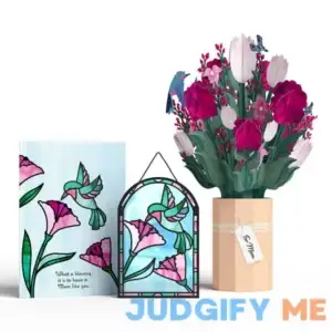 Blessing to Have a Mom Like You Hummingbird Suncatcher Card & Bouquet Bundle