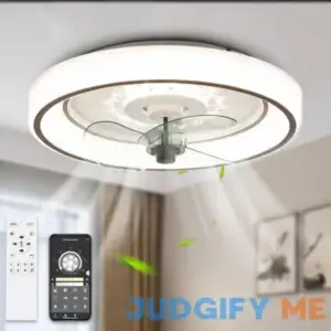 Bella Depot 19 in. Indoor Smart App Control White Ceiling Fan with Integrated LED Light Flush Mount Dimmer Ceiling Lighting