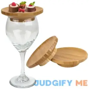BambooMN Dual Use Bamboo Coasters/Wine Glass Topper