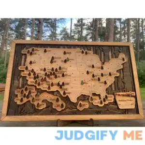 National Parks Travel Map - Shelf Decor - Gift from Family - USA Travel Map - Anniversary Gift - Gift for Hikers - Handmade Gift - Outdoors