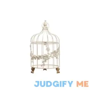 White Floral Tabletop Birdcage by Ashland