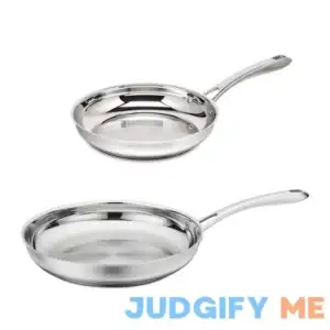 Cuisinart Classic 10" & 12" Stainless Steel 2pk Skillet Set Silver