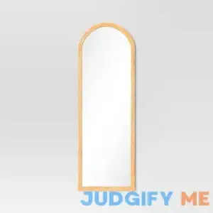 Threshold 22" x 65" Fluted Arch Floor Mirror Light Natural