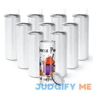 AGH 10 Pack Sublimation Tumblers Blank 20 OZ Straight Skinny Tumbler with Straw