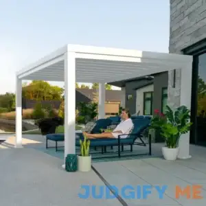 Backyard Discovery Windham Modern Steel Pergola with Sail Shade Soft Canopy