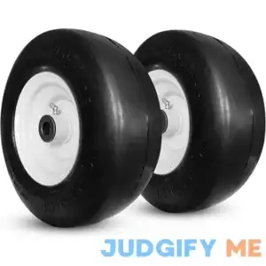 2 HORSESHOE 11x4.00-5 Flat-Free High Density Solid Smooth Wheels w/Grease Fitting for Zero Turn Lawn Mower