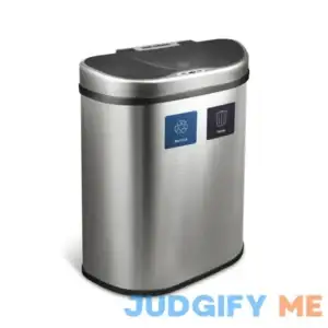 Nine Stars Stainless Steel Dual-Compartment Motion Sensor Trash Can