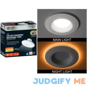 Commercial Electric 6 in. Selectable CCT Integrated LED Recessed Light Trim with Night Light Feature 670 Lumens 11-Watt Dimmable