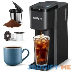 Tastyle Mini Single Serve Iced and Hot Coffee Maker for K Cup and Ground