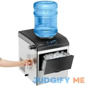 48LBS24H 2in1 Stainless Steel Countertop Ice Maker Machine with Chilled Water Dispenser 038 5LBS Ice Storage Basket