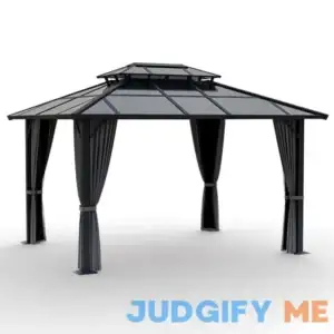 Unbranded 12-ft x 10-ft Gray Metal Rectangle Gazebo EL-ZPYGS-H-WL3