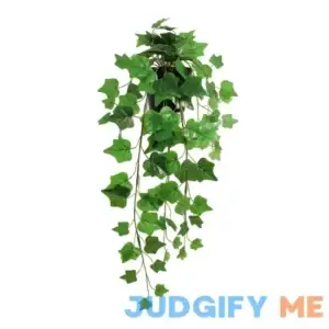 Mainstays Artificial Hanging Green Ivy Plant in Black Pot