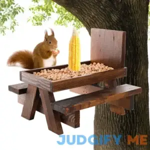 YOUEON Wooden Squirrel Feeder with Corn Holder