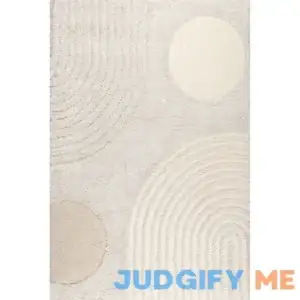 Gloria Ivory Cream Abstract Shag Area Rug Wade Logan Rug