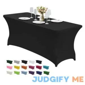 CWK 6FT Stretch Spandex Table Cover for Rectangular Fitted Folding Tables