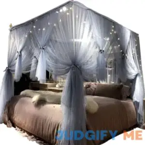 Joyreap 4 Corners Post Canopy Bed Curtain for Girls & Adults