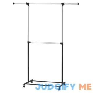 Mainstays 2-Tier Adjustable Rolling Garment Rack