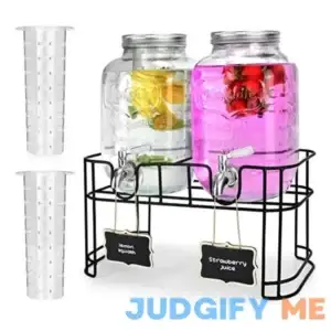 DD&HAPP 1 Gallon Glass Drink Dispensers For Parties 2PACK.Beverage Dispenser