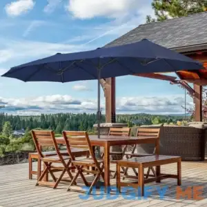 Aletse 13' x 6.5' Rectangular Market Umbrella Lark Manor Fabric