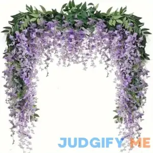 3Pcs 5.7Ft/Piece Artificial Flowers Wisteria Garland Artificial Wisteria Vine Hanging Flower Greenery Garland For Home Garden Outdoor Wedding Arch