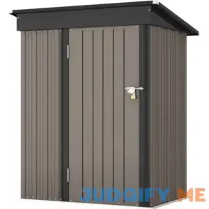 Patiowell 5 ft x 3 ft Galvanized Steel Storage Shed for Backyard and Garden