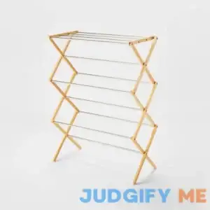 Brightroom Rubber Wood and Stainless Steel Drying Rack