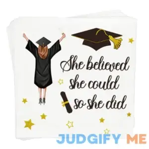 She Believed She Could So She Did Napkins 2024 Graduation Napkins