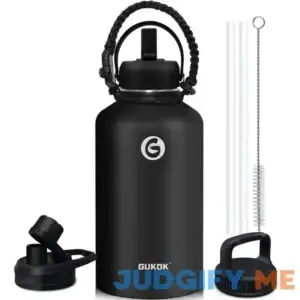 GUKOK Insulated Water Bottle With Straw & Paracord Handles & 2 Lids