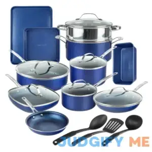 Granitestone Blue 20 Piece Pots and Pans Set Nonstick Cookware Set