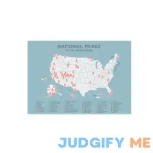 USA National Park Map (Blue 24вЂќ x 17вЂќ) - Educational National Park Poster of All 62 US National Parks вЂ“ US Adventure Map Wall Art Gift - Made in the