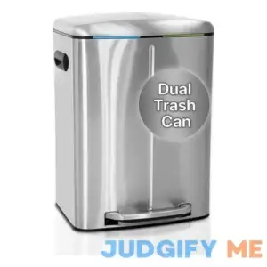 Kitchen Trash Can with Lid & Double Barrel for Bedroom Bathroom Office High Capacity Step Trash Bin Fingerprint-Proof