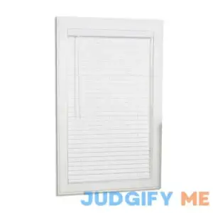 Allen + Roth Trim at Home 2-in Slat Width 64-in Cordless White Faux Wood Room Darkening Full-view Standard Horizontal Bl