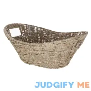 Mainstays Oval Natural Seagrass Storage Basket with Cut-Out Handles