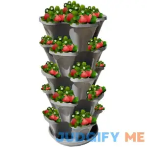 5-Tier Stackable Strawberry Garden вЂ“ 24 Quart Indoor/Outdoor Stacking Planter with Drip Saucer вЂ“ Grow Herbs