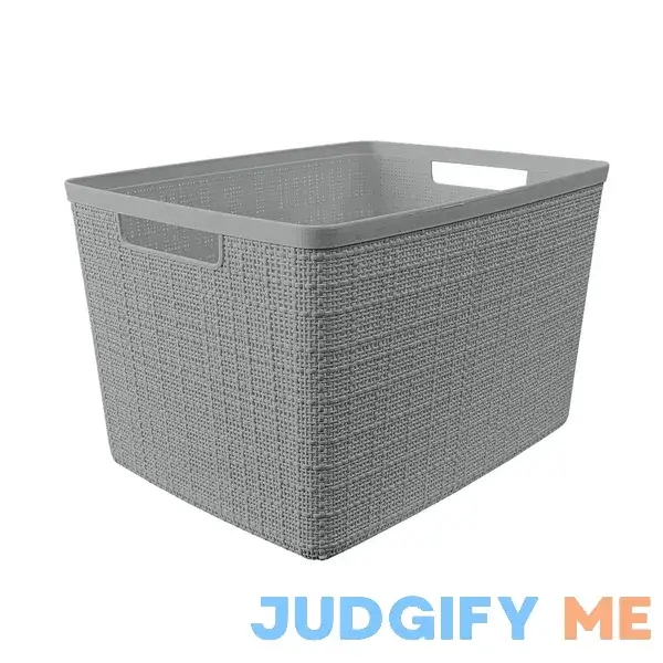 Curver Jute Basket Plastic Storage Bin Curver Jute Basket Plastic Storage Bin