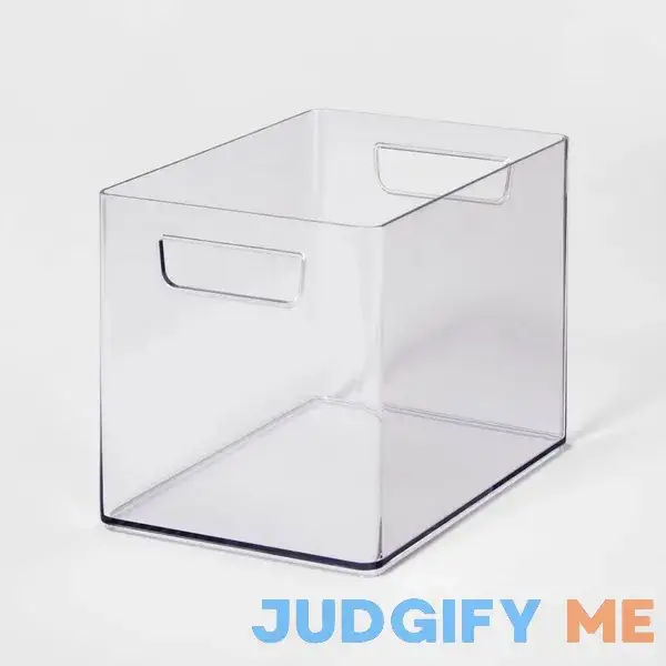 Brightroom Medium Bathroom Organizer Bin with Handles Clear Brightroom Medium Bathroom Organizer Bin with Handles Clear