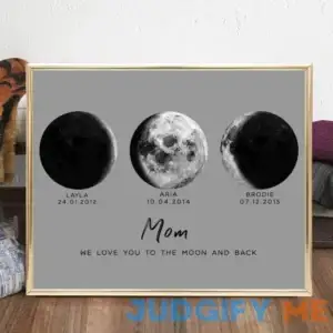 Personalized Moon Phase Print Frame Gift for Mom Mother's Day Gift Ideas