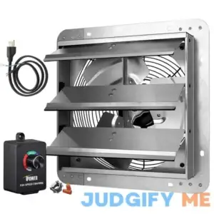 iPower 12 Inch Variable Shutter Exhaust Fan with Speed Controller and Power Cord Kit