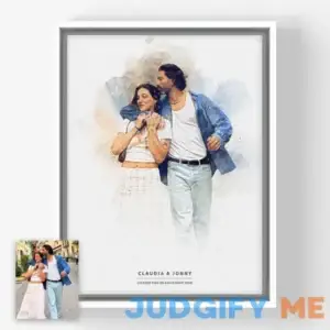 Custom Watercolor Portrait From Photo | Turn photo into painting portrait couple drawing custom painted portrait anniversary Photo transformation