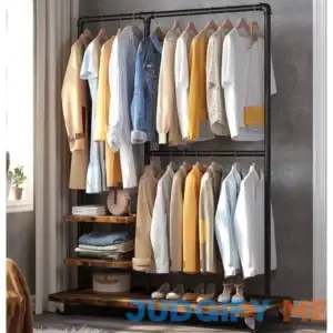 Raybee Clothes Rack Heavy Duty Clothing Rack 400LBS Rolling Garment Rack with Shelves