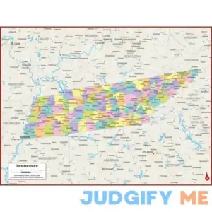 60 x 45 Giant Tennessee State Wall Map Poster with Counties Classroom Style Map with Durable Lamination