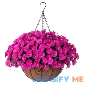 Artificial Fake Hanging Outdoor Flowers Plants Basket for Spring Decoration