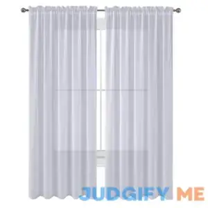 Decotex 2 Piece Sheer Voile Window Curtain Panel Drape Set