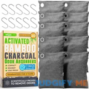 Vergali Nature Fresh Bamboo Charcoal Air Purifying Bags 10 x 100g Pack. Activated Natural Home Odor Absorber