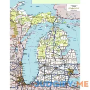 Gifts Delight Laminated 24x30 Poster: Michigan Road Map Michigan Map